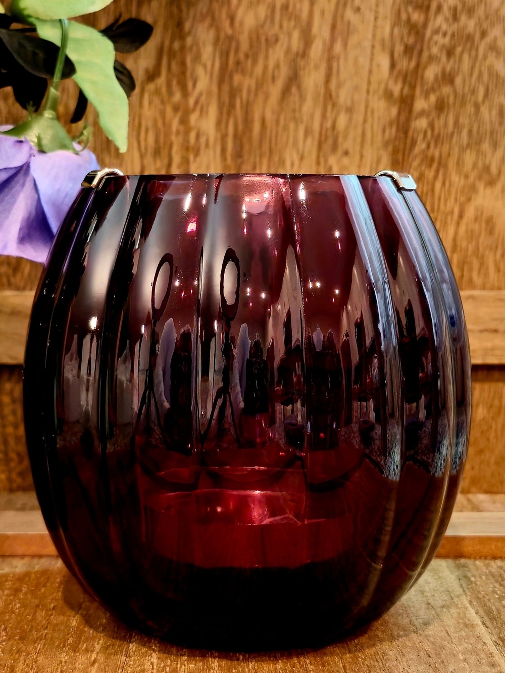 Deep Plum Glass Decorative Vase - Home Accents